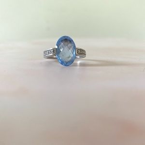 Silver 925 Ring with Blue Gemstone